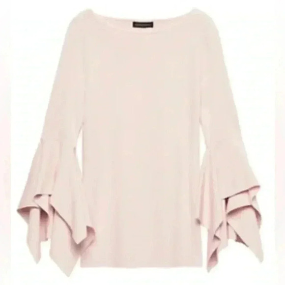 Banana Republic Handkerchief Sleeve Sweater Knit Top Blush Pink  Size XS - Picture 1 of 16